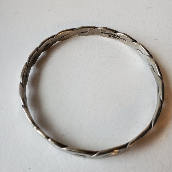 Taxco Mexico Sterling Silver Vintage Twisted Bangle Bracelet .925 - Picture 3 of 5
